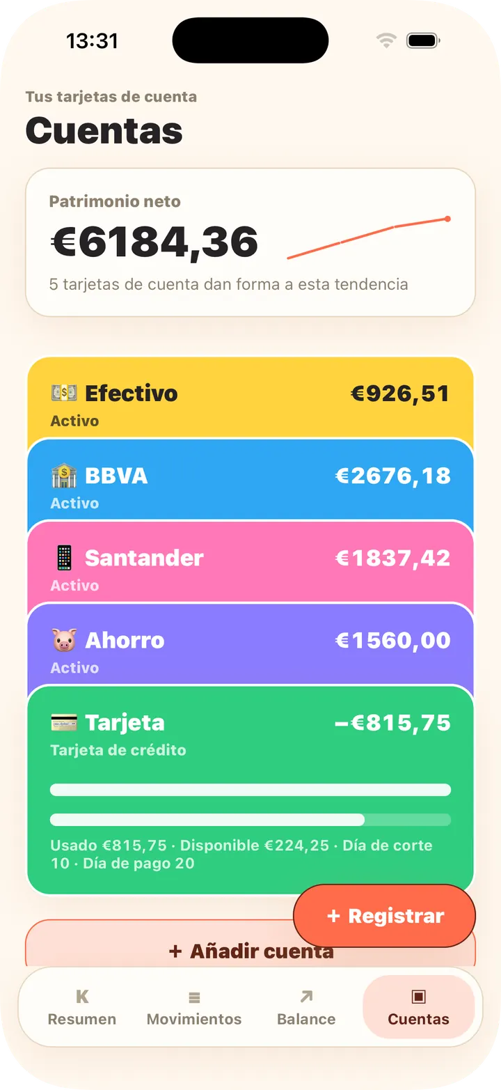 Efectivo, banco, crédito — patrimonio automático